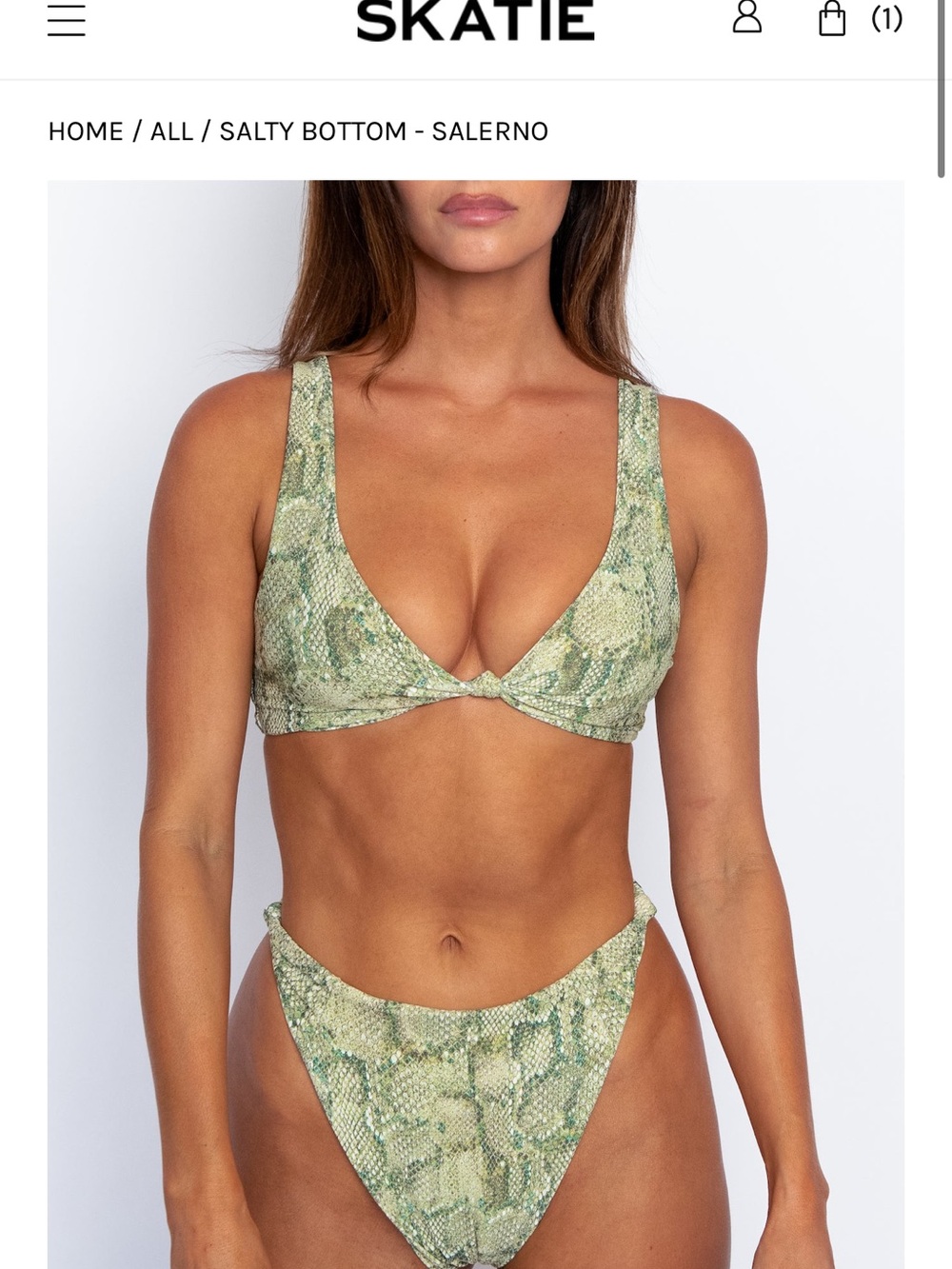Skatie Green Snake Print Bikini Set